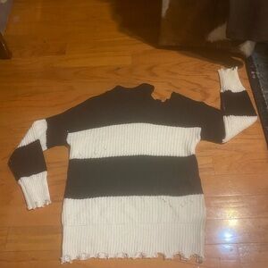 Black and White Striped Sweater